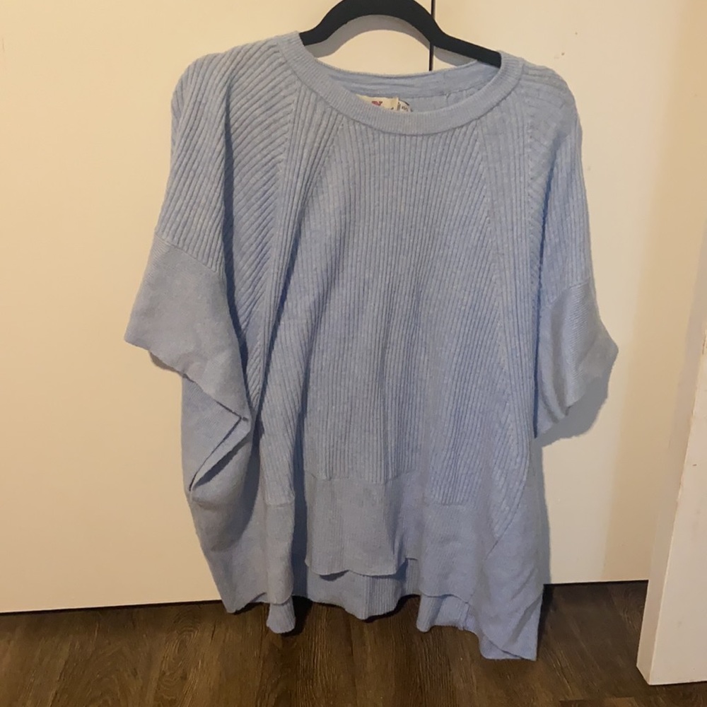 Vineyard Vines blue poncho sweater